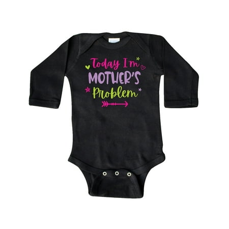 

Inktastic Child Funny Today Im Mothers Problem Gift Baby Girl Long Sleeve Bodysuit