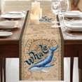 thumbnail image 3 of Table Runners 72 Inches Long Dress Scarves, Vintage Whale Farmhouse Kitchen/Dining Table Runner, Coffee Tablerunners, Brown Nautical Anchor Bubbles Coastal 14x72 Inch, 3 of 9