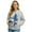 Blue Jay Floral Gray, variant on Xoenoiee Women's Bomber Jackets Lightweight Zip Up Jacket Casual Vasity Jacket Coat Outerwear Windbreaker with Pockets, Floral Patchwork Blue, Medium
