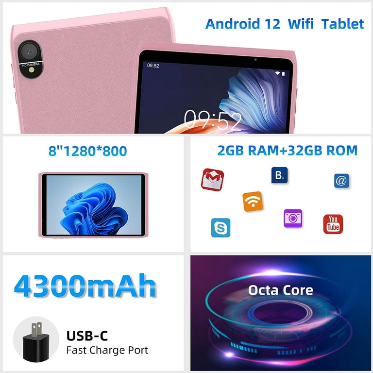 Tablet 10 inch 128 GB ROM, Android 12 Tablet 5G WiFi 6 + 4G LTE, OUZRS M3  MAXPro, 512GB Expand Tablet PC, 8Core 2.0 Ghz 12nm Super CPU, QC3.0 Fast  Charge,Bluetooth,GPS,GMS Certifié,5+8MP (