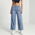 thumbnail image 6 of Qulqfy Baggy Womens Jeans 2026 High Waisted Stretchy Blue Wide Leg Straight Leg Petite Denim Pants XL, 6 of 9