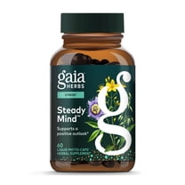 Gaia Herbs Steady Mind - Supplement Support with Herbs Traditionally Used for Stress Relief* - With St. John's Wort, Passionflower, Vervain & Oats - 60 Vegan Liquid Phyto-Capsules (60 Servings)