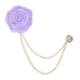 thumbnail image 1 of Pin de broche de flor de rosa Uxcell para traje de hombres, pin de solapa de flor con cadena de borlas doradas para bodas [Púrpura Claro], 1 of 7