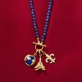 thumbnail image 5 of Ross-Simons 3.5-4mm Lapis Bead Charm-Compatible Toggle Necklace in 18kt Gold Over Sterling, Women's, Adult, 5 of 8