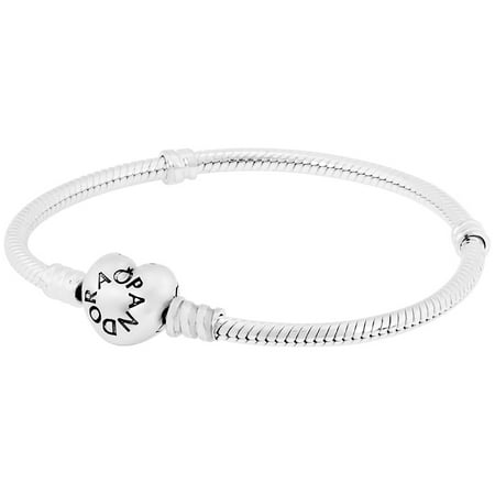 Moments Silver Bracelet with Heart Clasp 19CM -