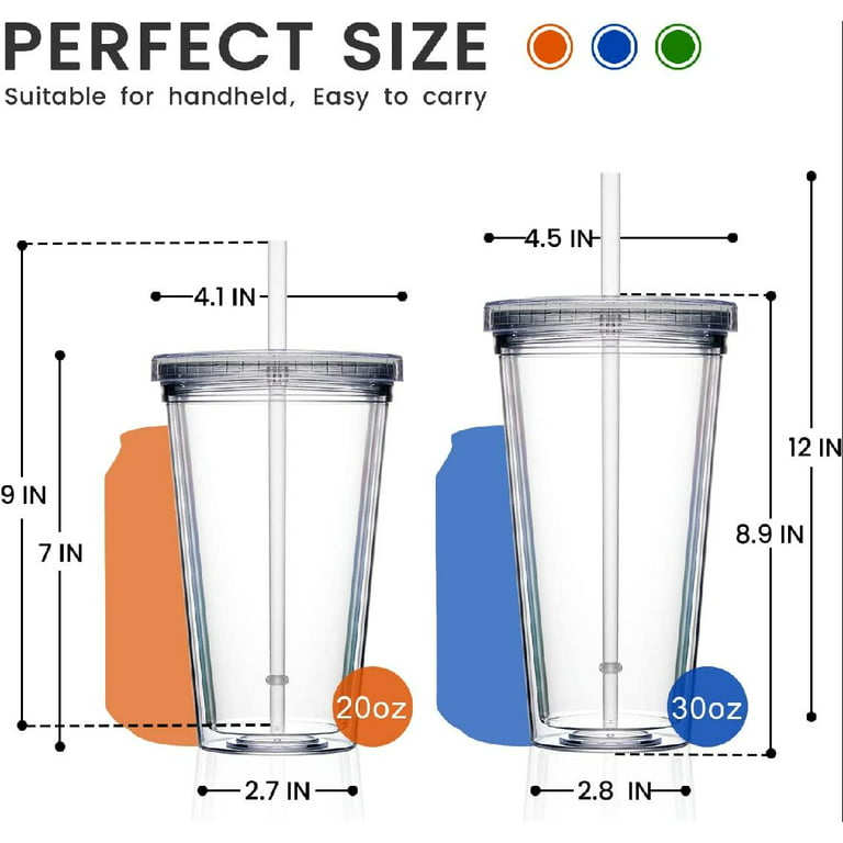 30 Pcs Clear Acrylic Skinny Tumblers with Lids and Straws Skinny Tumblers  Bulk Colored Plastic Tumblers Double Wall Insulated Tumbler Cups for Drink  Parties Birthdays Gifts, 15 Colors