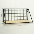 thumbnail image 4 of Estante de pared de hierro forjado, estantería de almacenamiento de pared, sin perforaciones, para sala de estar, dormitorio, almacenamiento decorativo, montaje en pared, negro (tamaño pequeño), 4 of 6