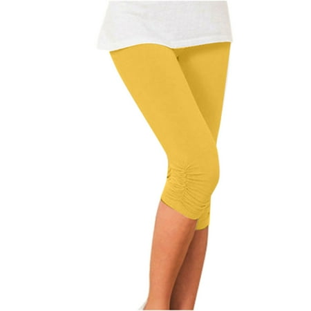 2024 New Womens Casual Fashion Elastic Briefs for Women Cotton Pleated Cropped Leggings Hanging Women Panties plus Size Boxes Tendon Pencil Shorts Women s Yoga Pants Long Barely There Underwear for