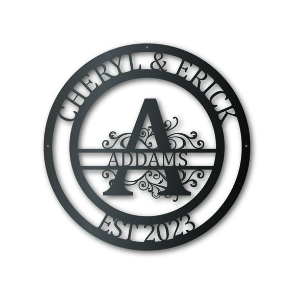 Custom Metal Family Established Monogram Wall Art 18