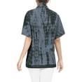 thumbnail image 2 of HAPPY BAY Women's Casual Beach Short Sleeve Blouse Shirt Open Front Blouses Button Down Dress Tops Tee Shirts Hawaiian Dresses for Women L Faded Tie Dye, Grey, 2 of 3
