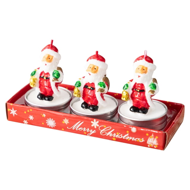 Fiudx Mini Velas Navideñas, Diseño de Árbol de Navidad, Papá Noel y Muñeco de Nieve, Ideal para Rellenar Calcetines, Regalo para Bolsitas de Fiesta, Decoración Acogedora para Las Fiestas, Paquete de