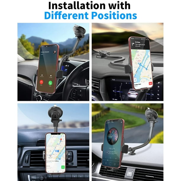 Support de téléphone de tableau de bord magnétique pour voiture, conception  entièrement métallique, support de voiture Magsafe compatible avec la