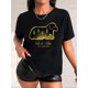 thumbnail image 1 of Camiseta informal de cuello redondo para mujer con estampado de ovejas y farolillos de Eid al-Mubarak, 100 % algodón, semitransparente, para primavera/verano/otoño, ropa informal | Corte holgado | Tej, 1 of 7