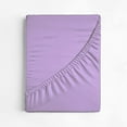 thumbnail image 3 of 100% Egyptian Cotton - 1 Piece Fitted Sheet with 12 Inch Deep Pocket, 600 Thread Count, All Around Elastic Fitted Bedsheet, Super Soft and Luxury- Lavender Solid, Olympic Queen Size, 3 of 5