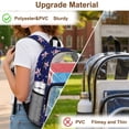 thumbnail image 6 of COEQINE Transparent Clear Backpack for Women Girls See Through PVC Bag for Stadium Concert, 17 Inch Large Capacity Schoolbag Cute Daypack for 4th of July, Cat American Flag Star, 6 of 7