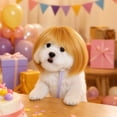 thumbnail image 4 of huayou Pet Bob Wig, Short Hair Costume Headpiece with Adjustable Tie Strap, Synthetic Hair Dress-up Accessory for Small & Medium Dogs and Cats, for Party, Cosplay & Daily Photography Use, 4 of 7