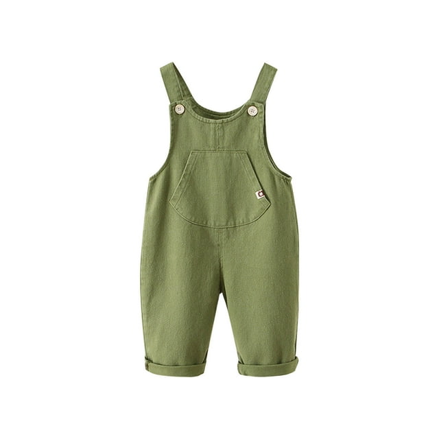 COM1950s Jumpsuits for Girls, Children's Spring and Summer Solid Color Denim Overalls
