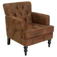 thumbnail image 5 of Noble House Chaise Club en Cuir Touffeté en Marron, 5 of 5
