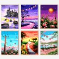 thumbnail image 1 of 6 paquetes de kits de pintura por números para adultos principiantes, pintura bohemia acrílica fácil por número, kits de pintura de acuarela por números sobre lienzo sin marco para decoración de la pa, 1 of 4