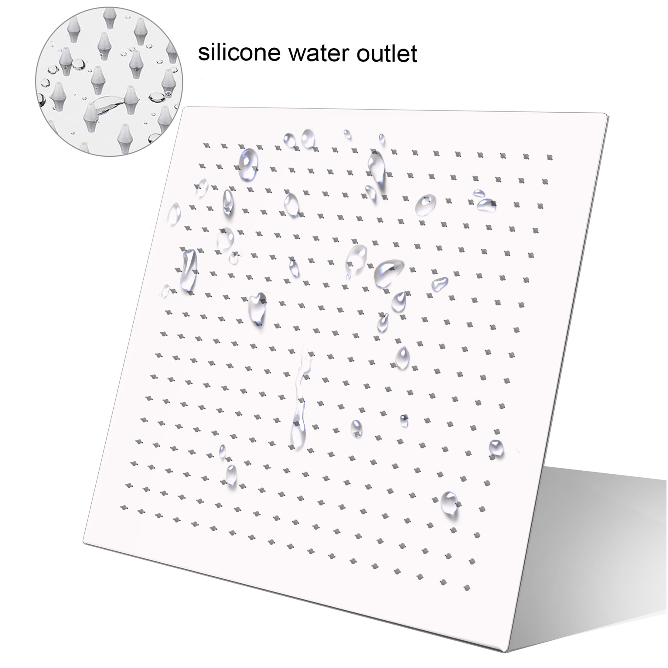 JERFIT 16 Inch Square Rain Shower Head, High Pressure Chrome Showerhead with 360° Adjustment, Easy Install Stainless Steel Ceiling/Wall Mount for Luxury Spa Experience