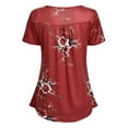 thumbnail image 5 of WISEFIN Women Summer Floral Print Short Sleeve Button Relaxed Fit Casual T-Shirt Blouse Tunic Tops, 5 of 5
