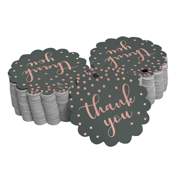 Inkdotpot Rose Gold Foil Paper Hang Tags Thank You Bridal Shower Favor Tags 50 Piece