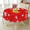 thumbnail image 3 of Nanqianyi 70 Inches Round Tablecloth Waterproof Christmas Snowflakes Table Cover for Indoor and Outdoor, Party Table Decoration, Red, 3 of 9