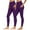 Purple, variant on BLTIBY 2PC Women's Yoga Pants High Waist Solid Colour Tummy Control Leggings with Pockets Fashion Workout Tight Athletic Trousers Green L
