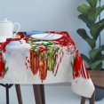 thumbnail image 4 of Red Christmas Table Cloth Waterproof Tablecloths, Snowman Xmas Tree Ball Gifts Winter Tablecloth Dining Table Cover for Kitchen Party Tabletop Outdoor, Rectangle Tablecloth 60x120 Inch, 4 of 9