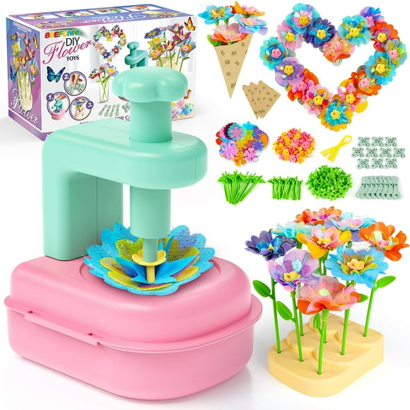 beefunni Kits d'Artisanat Bouquet de Fleurs, Arts et Artisanat pour Enfants 4-6-8, Couronnes DIY & Jouets de Fleurs Colorées, Ensemble Éducatif pour Enfants, Cadeaux d'Anniversaire Idées pour 4 5 6 7 8+ Ans