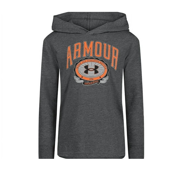 Under Armour Kids Boys Gray Underdog Long Sleeve Hoodie, 7