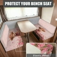 thumbnail image 2 of Yuyamidu Highland Cow RV Dinette Cushion Covers 2 Piece Pink Rose RV Dinette Cushion Slipcover Valentine's Day Camper Couch Covers Heart Furniture Protector for RV Camper, 2 of 7