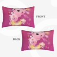 thumbnail image 2 of Pofeuu Cute Pink Axolotl A Print Polyester Microfiber Plush Pillowcases, Super Soft and Cozy Pillow Case Covers with Envelop Closure（Pillow core not included）-16"x24", 2 of 6