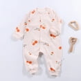 thumbnail image 2 of CAUYDY 6 9 12 18 Months Girls Pajamas for Newborn Baby Clothes Preemie Long Sleeve Romper Fall Winter Infant Girl Comfy Bodysuit Toddler Sleepers Sizes 18-24 Months,Orange, 2 of 5