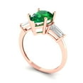 thumbnail image 2 of 2.5 ct Pear Cut Simulated Emerald Three-Stone Engagement Ring for Women in 18K Rose Gold, 2 of 5
