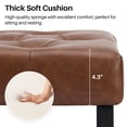 thumbnail image 5 of BRILHAMEZ 55"Wide Upholstered Bench Bed End Bench with Storage Box Iron Frame Shoe Bench for Bedroom Living Room Entryway,Light Brown, 5 of 6