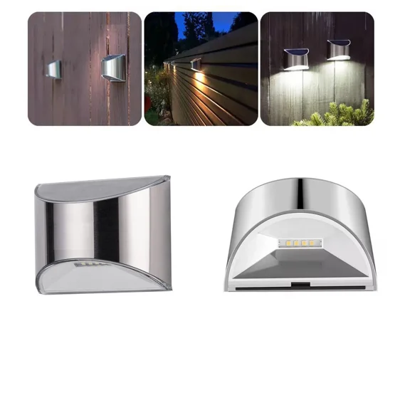 PURELY- Waterproof Solar Fence Led Light 4 Leds Outdoor Garden Wall Lamp Fast Shipping