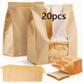 thumbnail image 1 of HLONK 20 Bread Bags with Reusable Ties - Homemade Sourdough Bread Storage Bags Brown Paper Bagel Loaf Bakery Bags with Window Toast Bags with Resealable Ties Disposable Baked Goods Sale P, 1 of 5