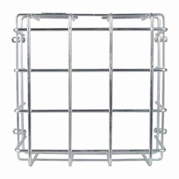 Clock and Bell Guard, Steel, Surface Mount, 11 in W x 11 in H x 6 in D, Silver