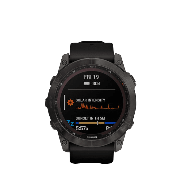 Restored Garmin Fenix 7X Sapphire Solar, Carbon Gray Titanium with Black Band Garmin Certified (Refurbished)