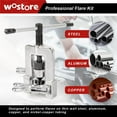 thumbnail image 2 of Professional Brake Line Flare Kit for Single, Double (SAE) Flares & Bubble (ISO) Flares with Tubing Cutter Pipe Reamer for 3/16-5/8" 7 Sizes, 2 of 7