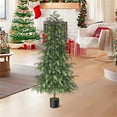 thumbnail image 5 of Artificial Norfolk Pine Tree, 3FT Christmas Tree Potted for Indoor Outdoor Home Front Porch Christmas Decor(35Inch-Big Leaf), 5 of 6