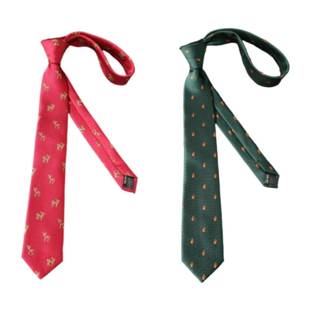 2 piezas de corbatas para hombre, corbatas suaves con de animales para ceremonias del Día y festivales