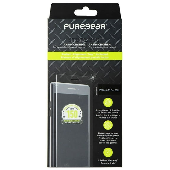 PureGear Steel 360 Tempered Glass for iPhone 14 Pro - Clear