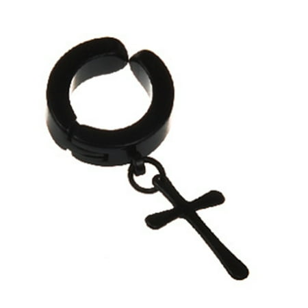 Fashion Rock Style Hypoallergenic Cross Shaped Titanium Steel Ear Clip Accessories Section 1 black