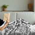 thumbnail image 3 of Do What You Love Soft Flannel Fleece Throw Blanket, Calligraphy of Words with Floral Drawings Hearts, Cozy Plush for Indoor and Outdoor Use, 50" x 70", Charcoal Grey White Grey, by Ambesonne, 3 of 5