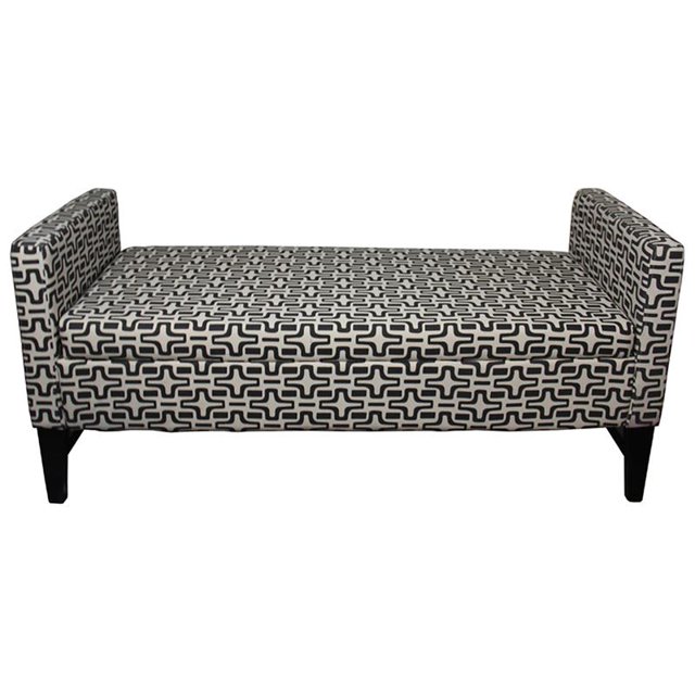 ORE International 24" Tall Polyurethane Geometric Storage Bench in Brown