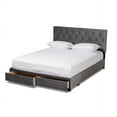 thumbnail image 3 of Baxton Studio Caronia Modern and Contemporary Grey Velvet Fabric Upholstered 2-Drawer King Size Platform Storage Bed, 3 of 7