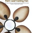 thumbnail image 4 of YIOSI 44″ Tropical Palm Leaf Ceiling Fan with Dimmable LED Lights, Remote & Smartphone App Control, 6 Speeds, Reversible Quiet Motor, Indoor/Outdoor, 4 of 14