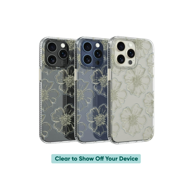 onn. Phone Case for iPhone 15 Pro Max - Glitter Floral onn. Phone Case for iPhone 15 Pro Max - Glitter Floral